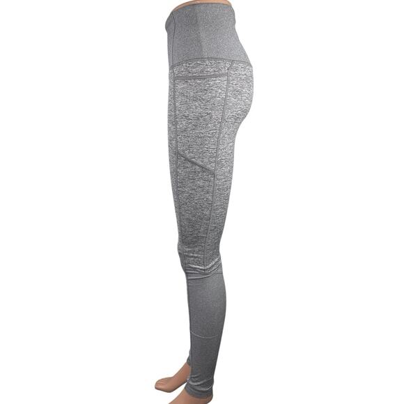 Athleta Gray Heathered High Rise Pull On Workout Athletic Leggings Pants Size XS - Picture 2 of 4